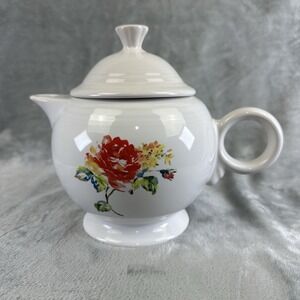 Fiesta Fiestaware Homer Laughlin Covered Teapot White Floral Bouquet NEW